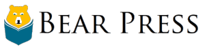 Bear reading book logo