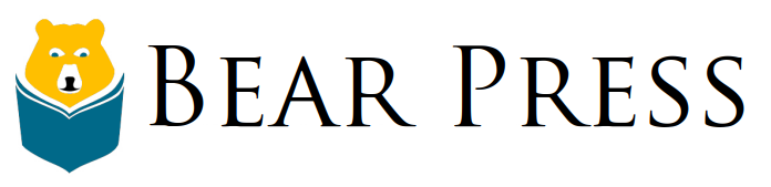 Bear reading book logo